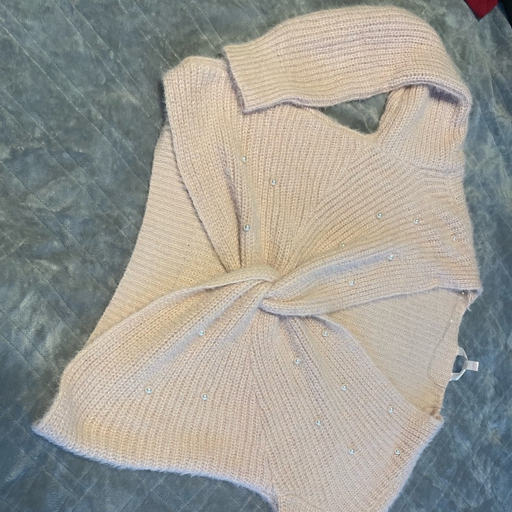 Pink pearl crop top low cut cute dress shirt